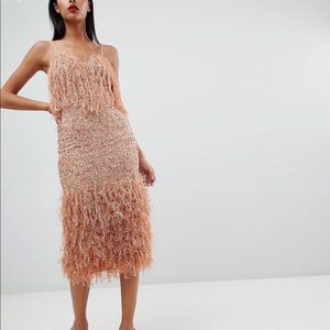 Asos Peach/Champagne Sequin Formal Dress